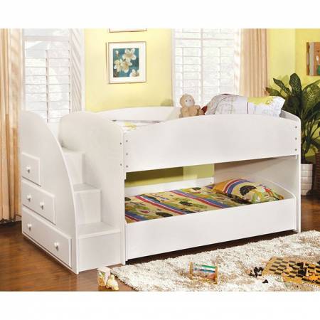 Merritt Twin/Twin Bunk Bed White CM-BK921WH-T